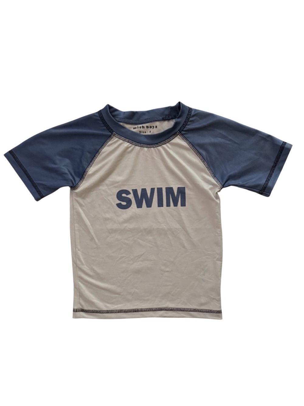 Mish boys blue and white Swim rash gaurd size 4 in excellent Condition